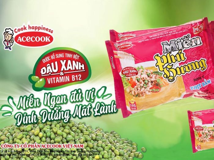 Miến đậu xanh ăn liền Phú Hương